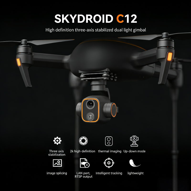 Drone Camera Waterproof - Skydroid C12 3-Axis Gimbal Thermal Camera