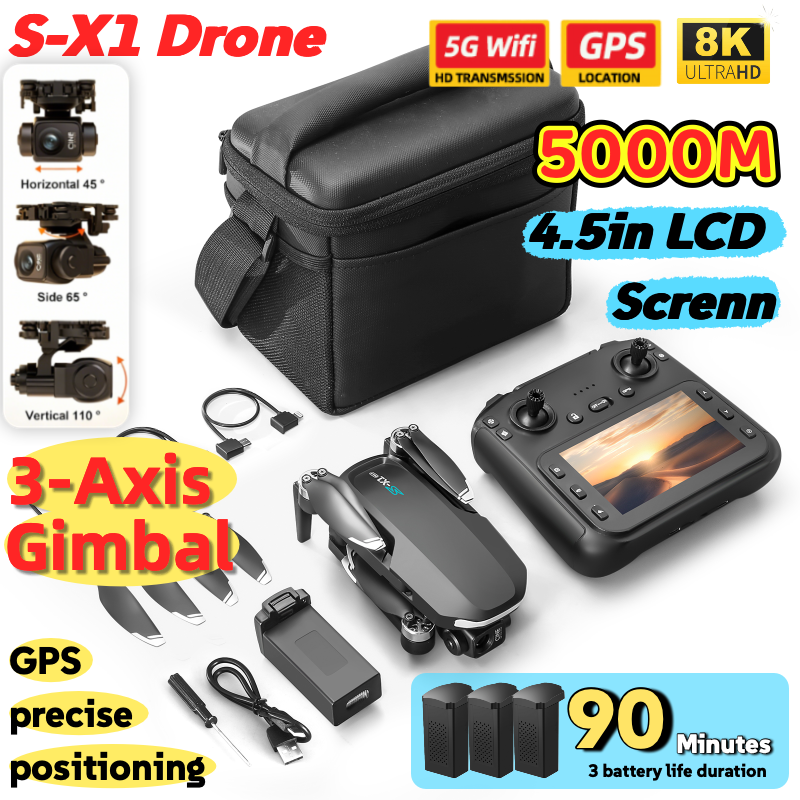 S-X1 MAX GPS Drone with 3-Axis - Drone Camera Thermal recension och pris